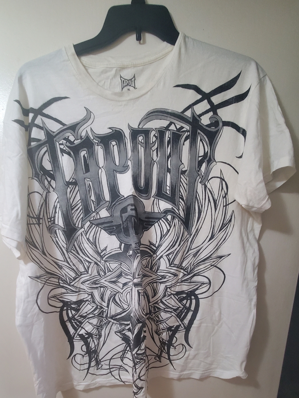 Tapout White Short-Sleeve Graphic Tee with Black Design